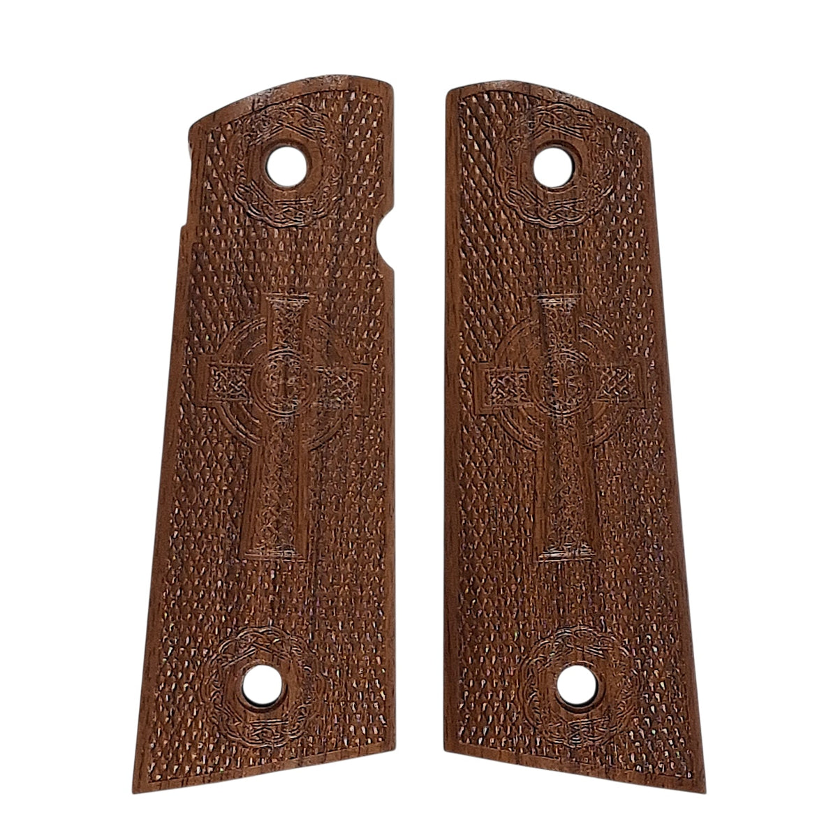 CLEARANCE - Walnut Celtic Cross #2 1911 Grips (Full Size)