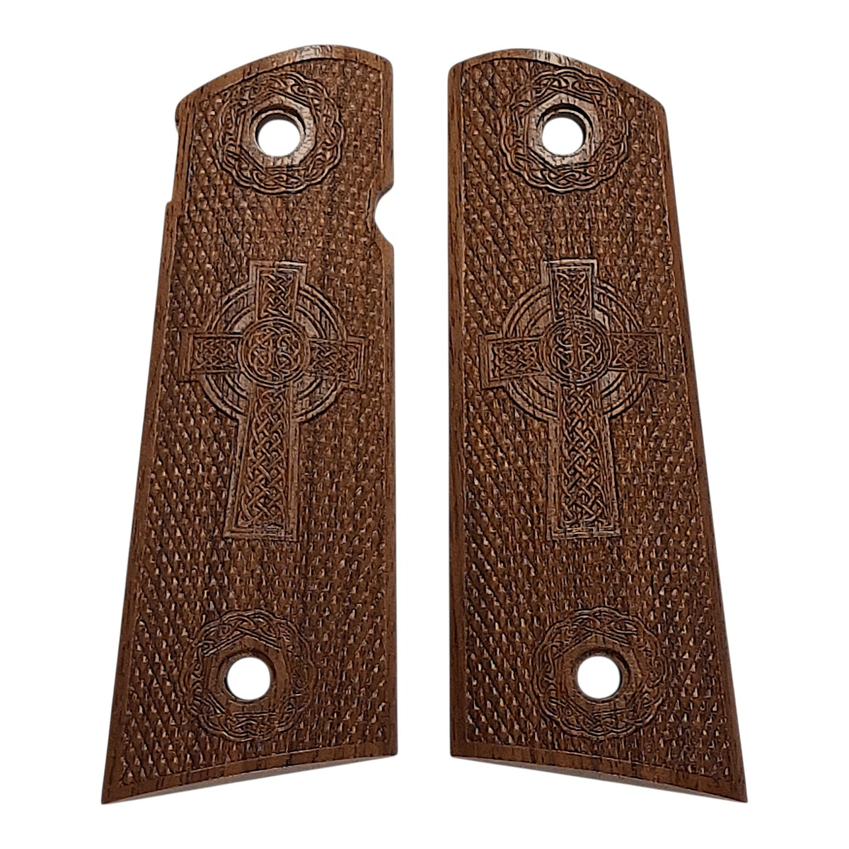 CLEARANCE - Walnut Celtic Cross #2 1911 Grips (Full Size)