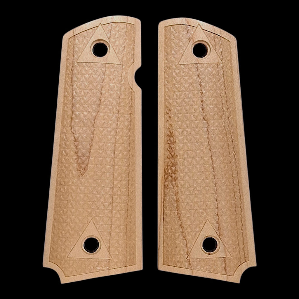 CLEARANCE - Maple Triangle Checkered 1911 Grips (Full Size)