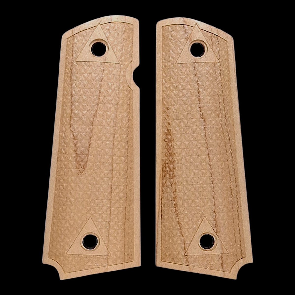 CLEARANCE - Maple Triangle Checkered 1911 Grips (Full Size)