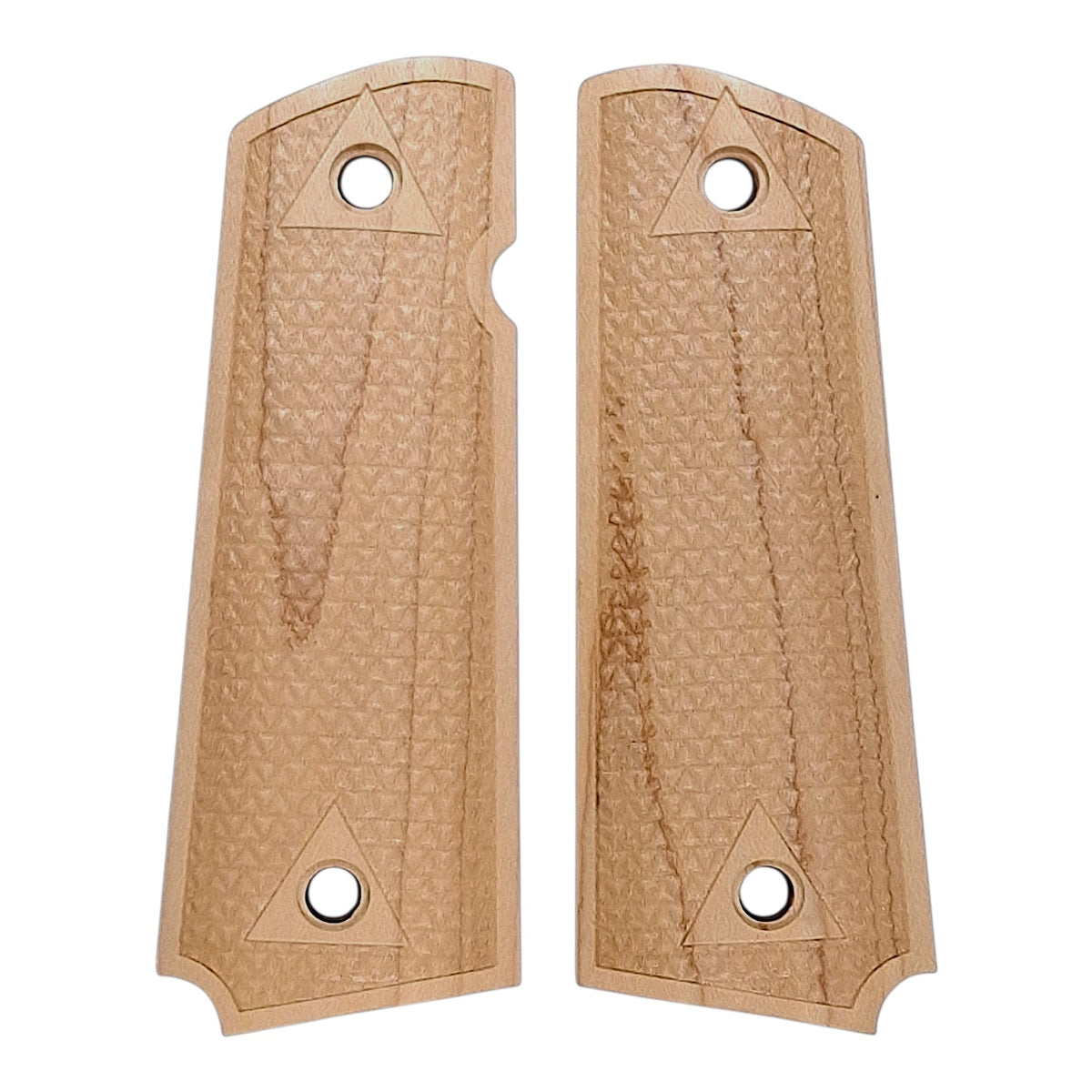 CLEARANCE - Maple Triangle Checkered 1911 Grips (Full Size)