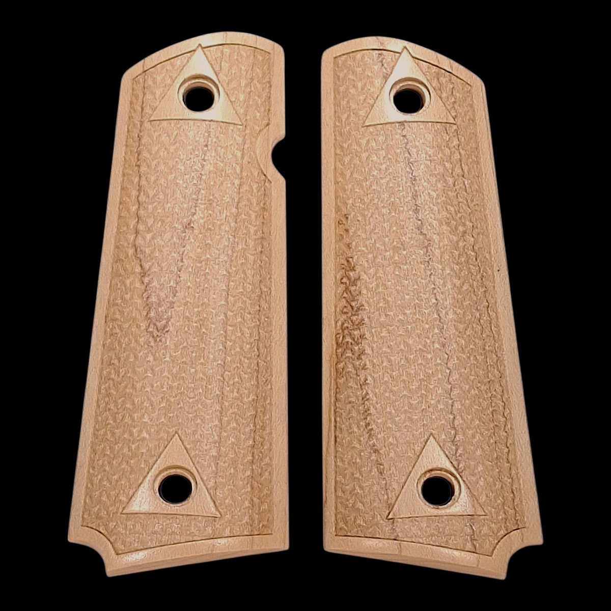 CLEARANCE - Maple Triangle Checkered 1911 Grips (Full Size)
