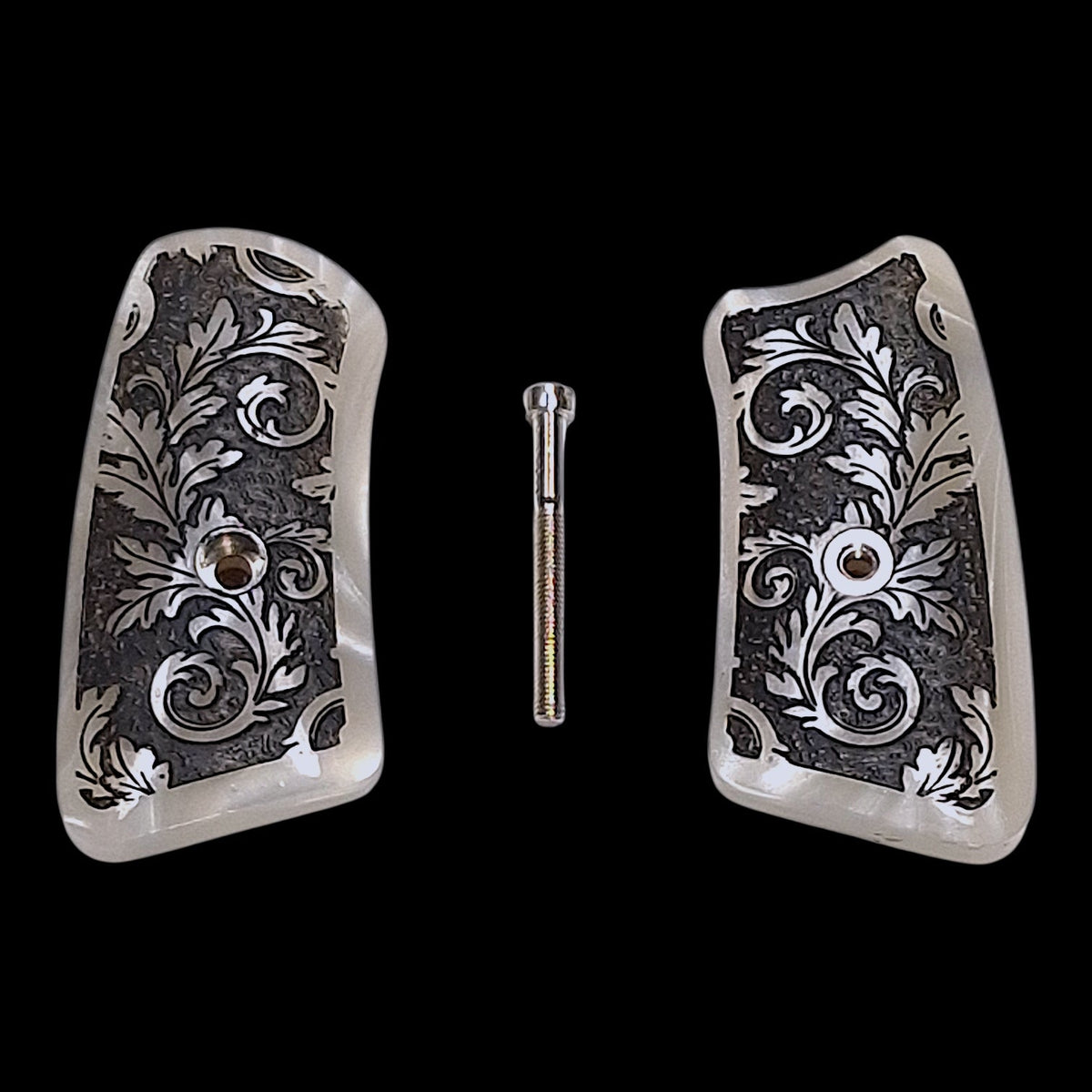 CLEARANCE - Pearl Floral Scroll Ruger Sp101 Grip Inserts