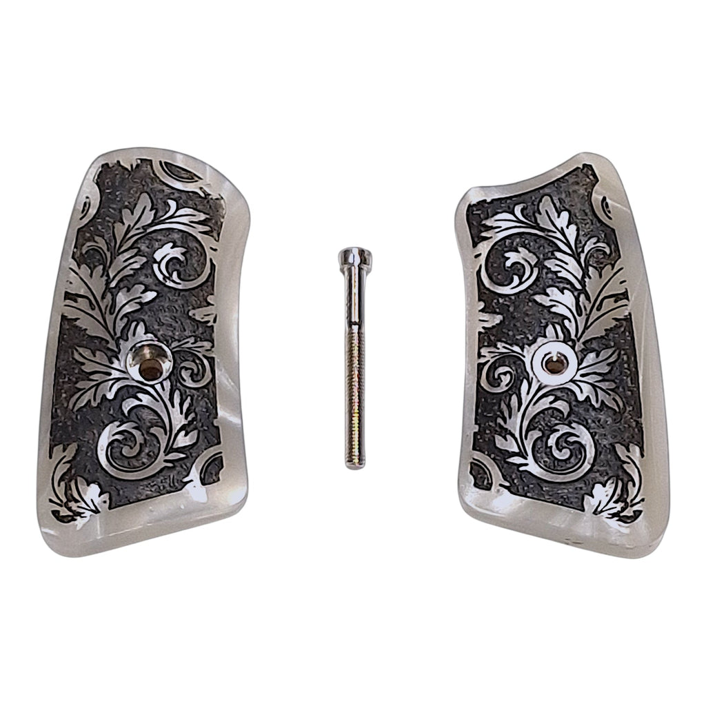 CLEARANCE - Pearl Floral Scroll Ruger Sp101 Grip Inserts
