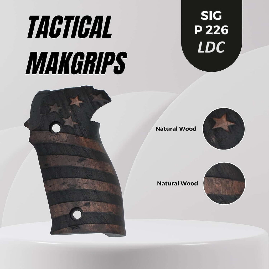 Compatible with Sig Sauer P226 LDC II and LDC 2 Walnut Wood Grips