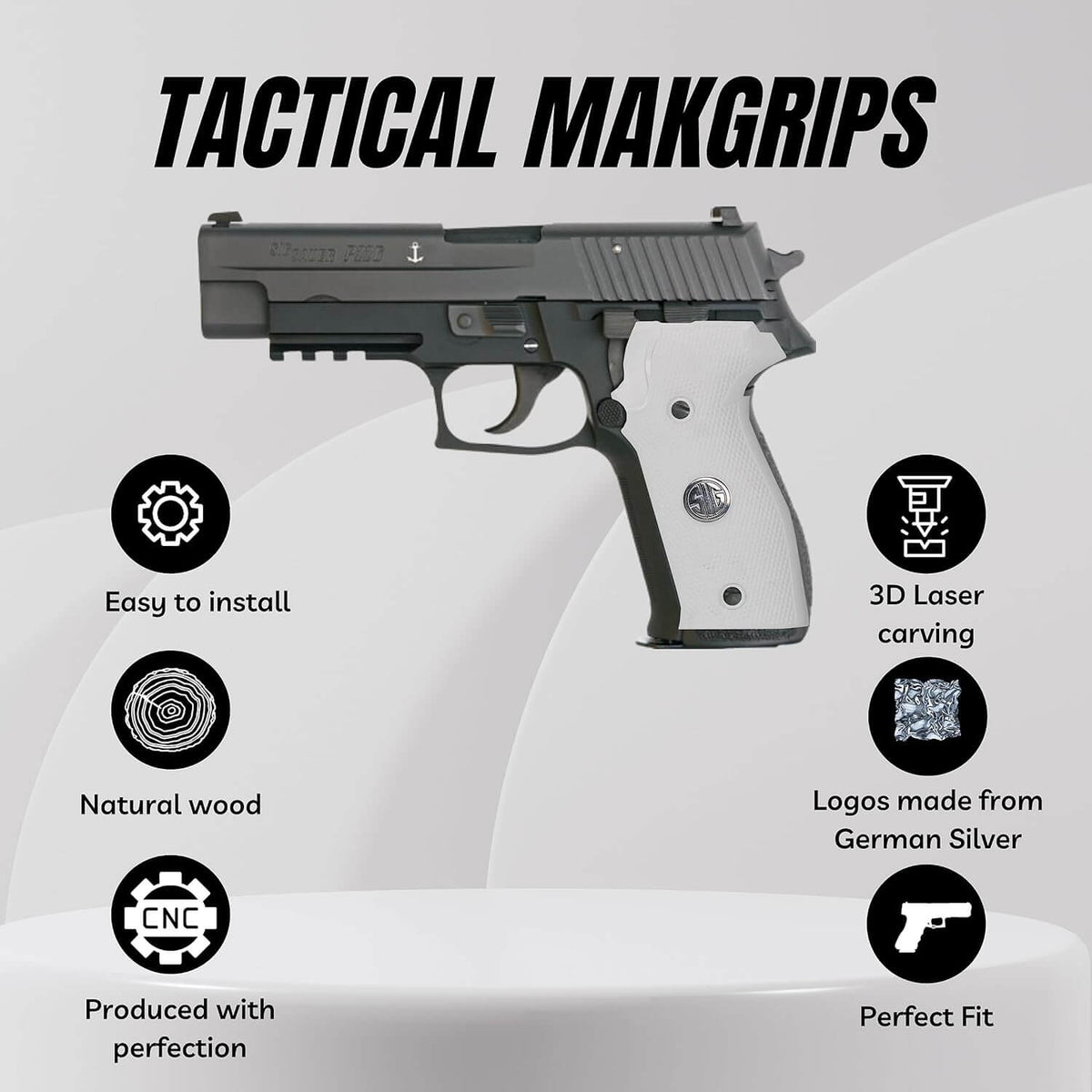 Compatible with Sig Sauer P226 LDC II and LDC 2 Acrilic Grips