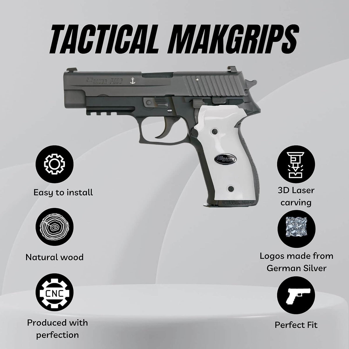 Compatible with Sig Sauer P226 LDC II and LDC 2 Acrilic Grips