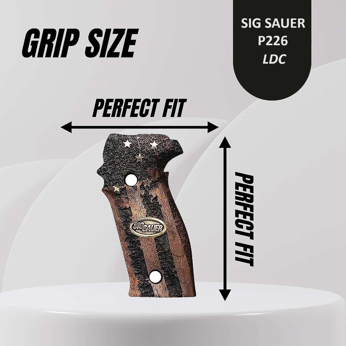 Compatible with Sig Sauer P226 LDC II and LDC 2 Walnut Wood Grips