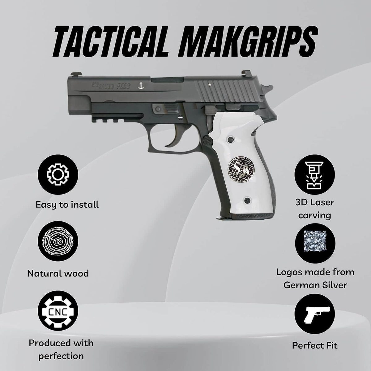 Compatible with Sig Sauer P226 LDC II and LDC 2 Acrilic Grips