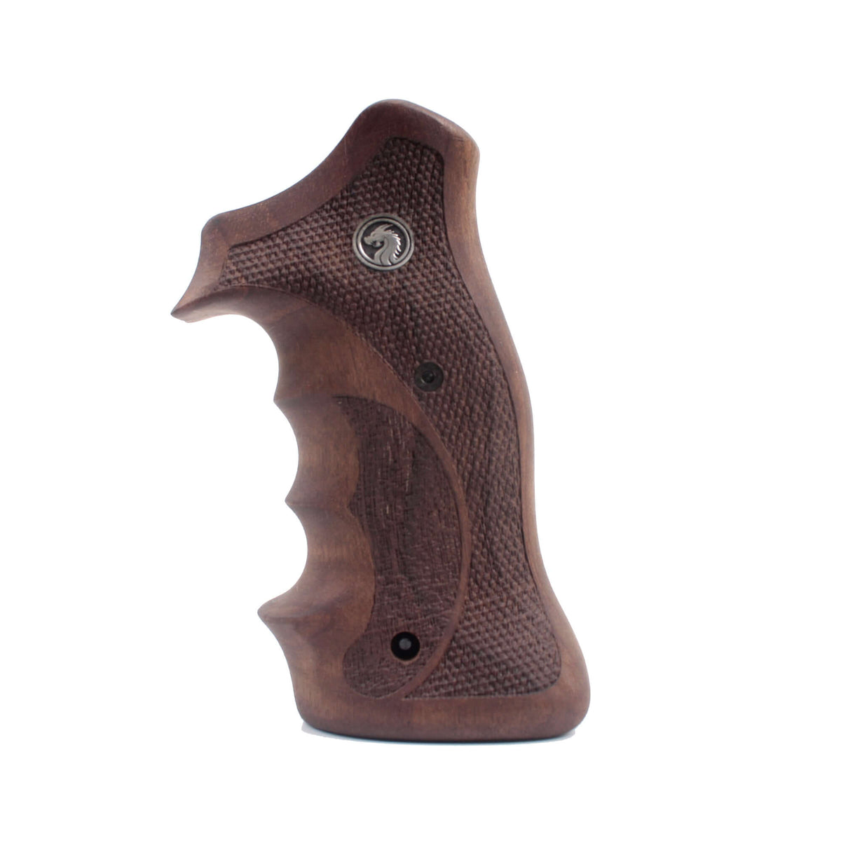 Compatible with S&W 357 Sguarebutt Target Wood Grips Gold Metal