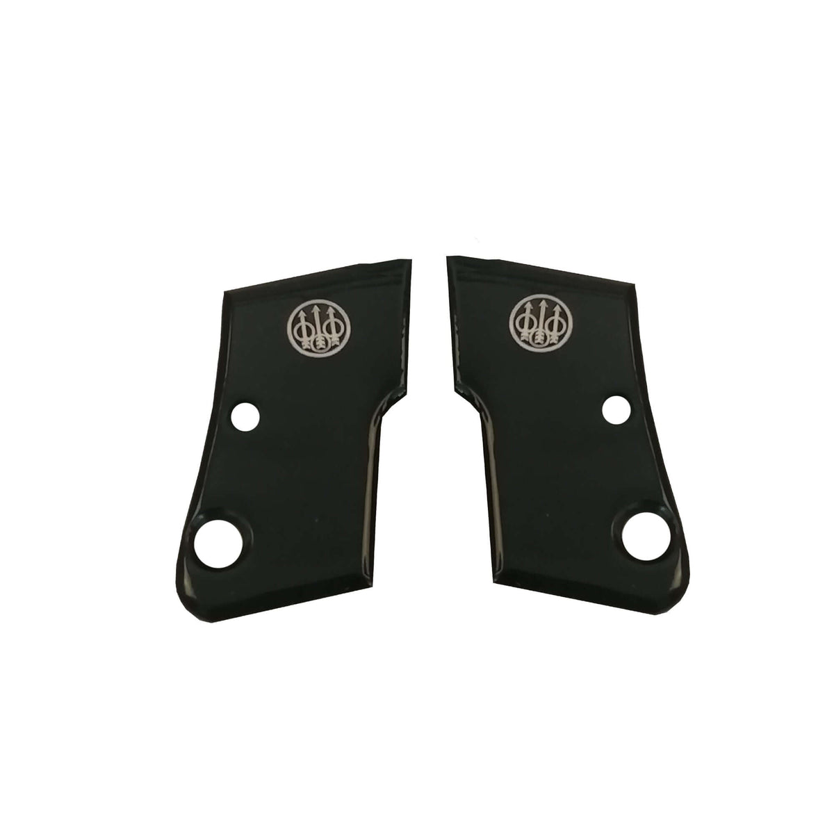 Compatible with Beretta F 950 Acrylic Silver Metal Gun Grips