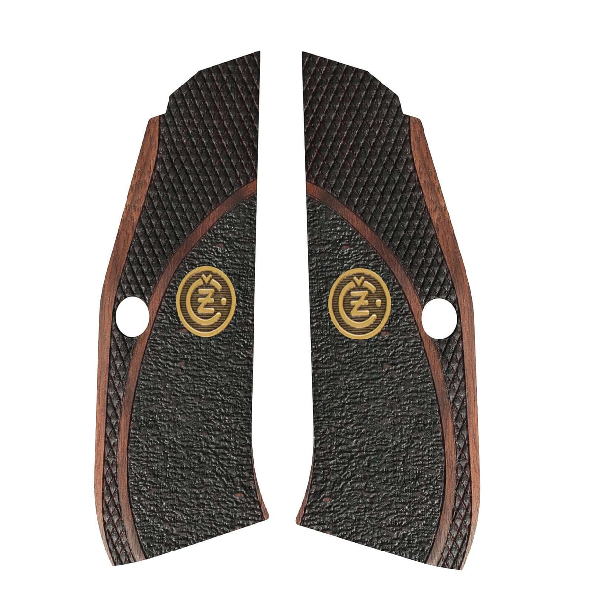 Compatible with CZ Shadow 2 Compact Gold Metal Wood Grips (Does not fit Shadow 2 Model)