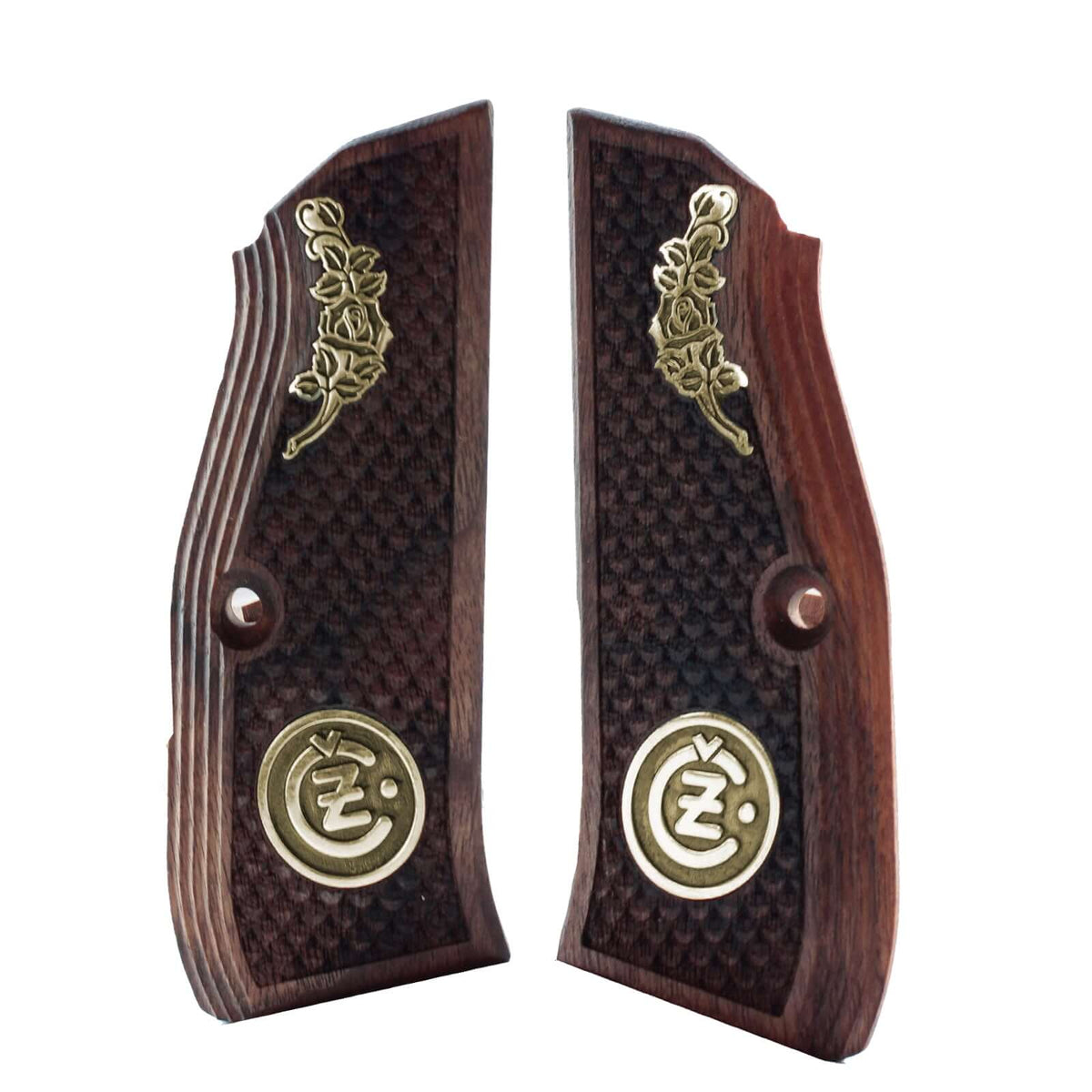 Compatible with CZ Shadow 2 Compact Gold Metal Wood Grips (Does not fit Shadow 2 Model)