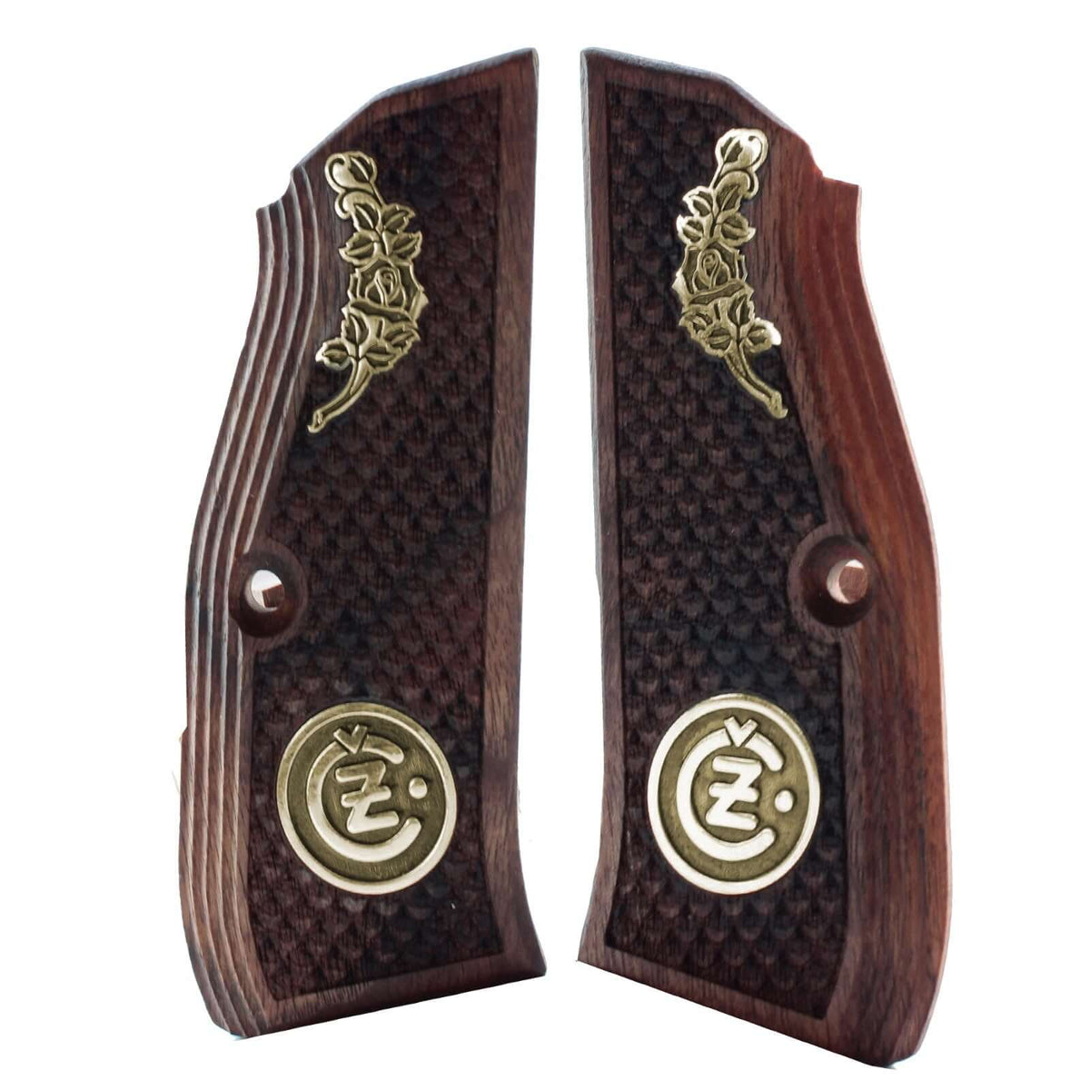 Compatible with CZ Shadow 2 Compact Gold Metal Wood Grips (Does not fit Shadow 2 Model)