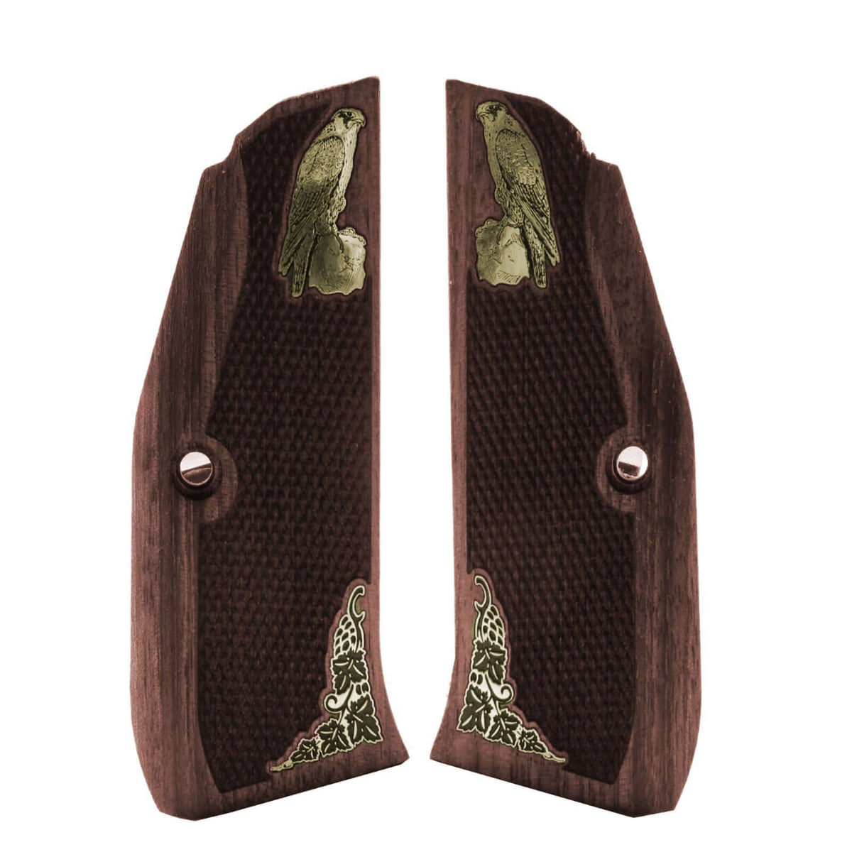 Compatible with CZ Shadow 2 Compact Gold Metal Wood Grips (Does not fit Shadow 2 Model)