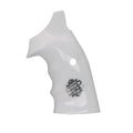 Compatible with S&W 357 KL Frame Squarebutt Acrylic Grips Silver Metal