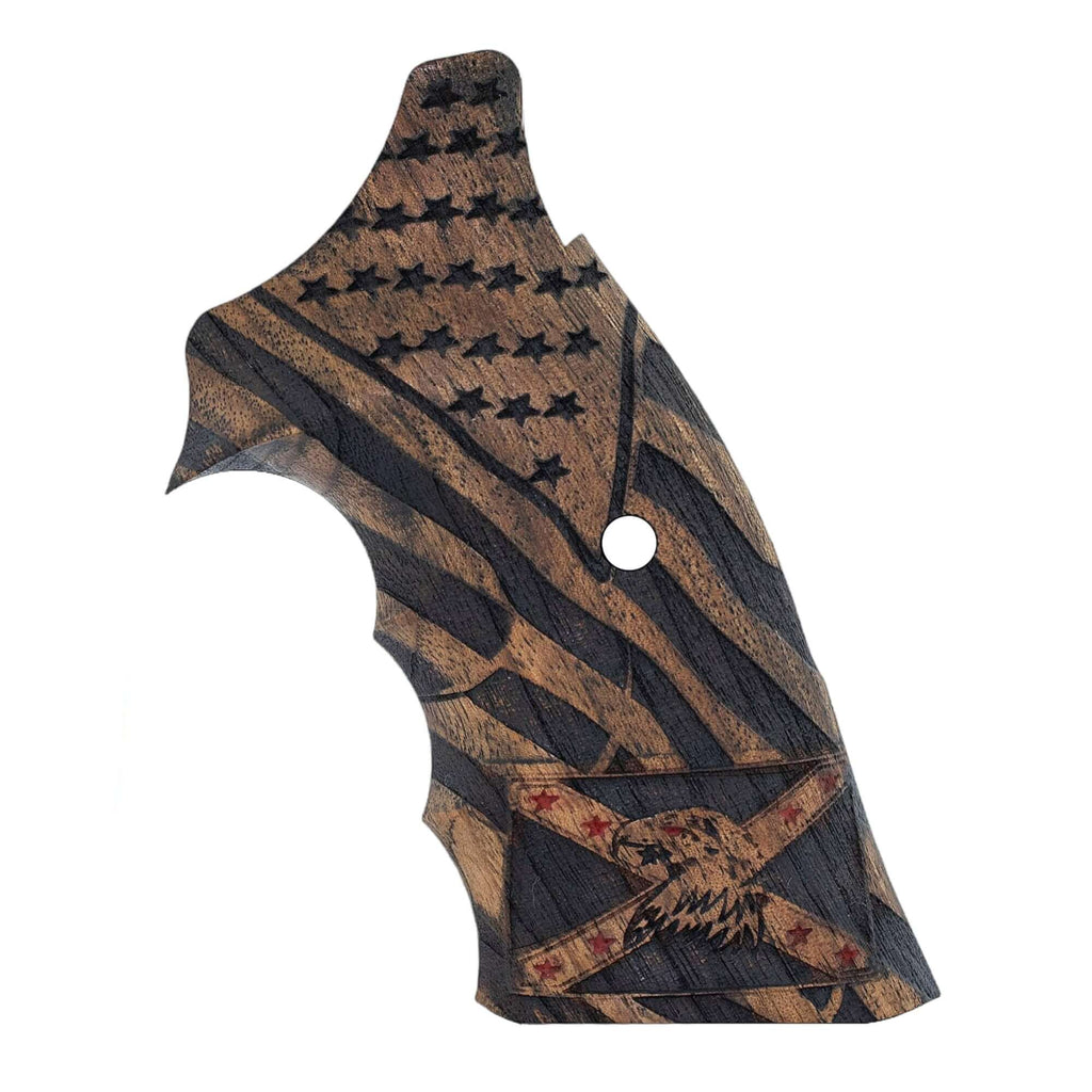 Compatible with S&W 357 KL Frame Squarebutt Wood Grips