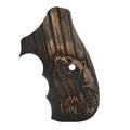 Compatible with S&W Walnut Revolver Wood Grips Silver
