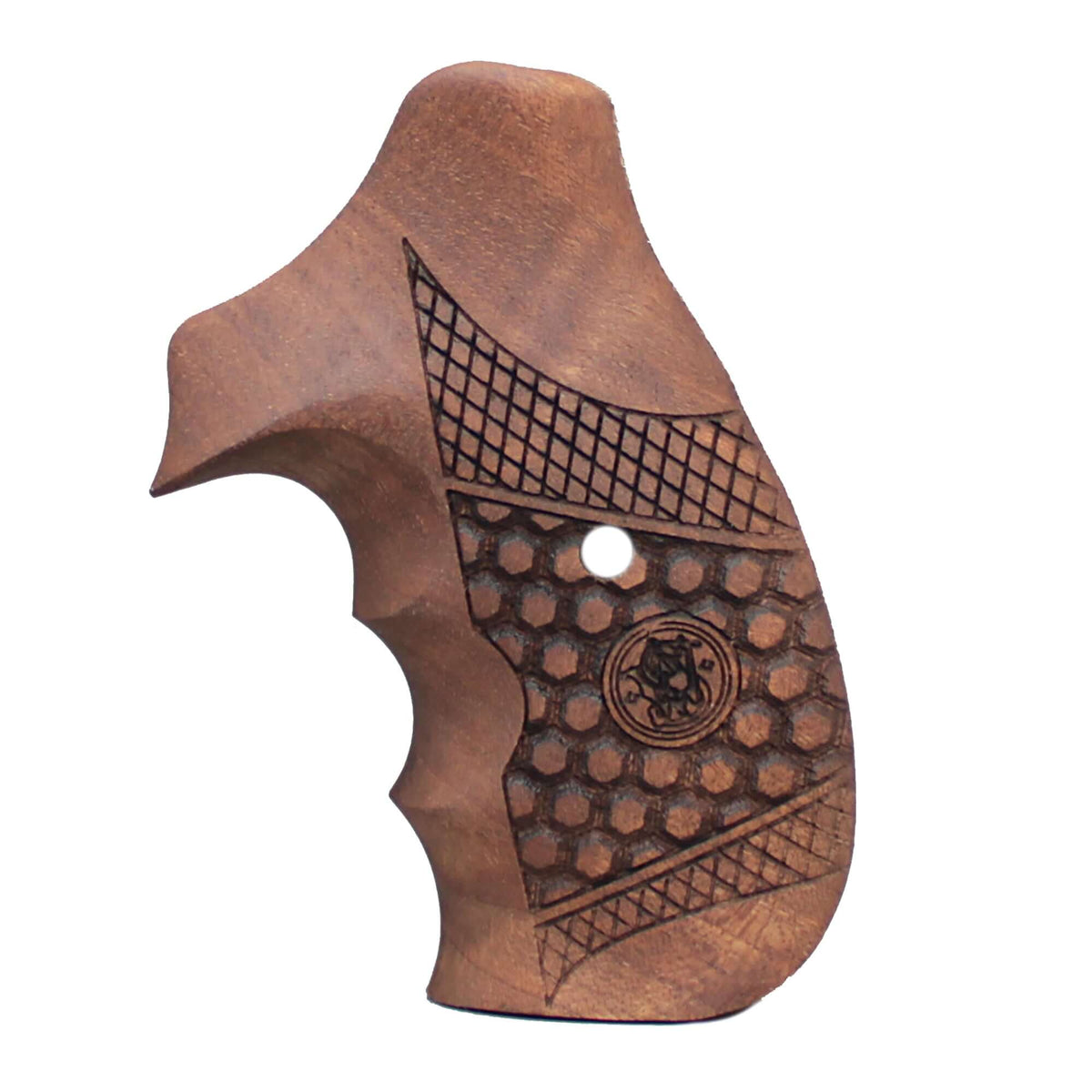 Compatible with S&W Walnut Revolver Wood Grips Silver