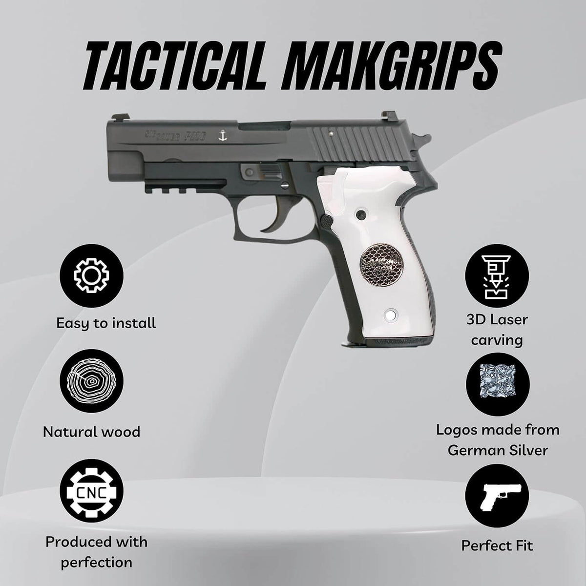 Compatible with Sig Sauer P226 LDC II and LDC 2 Acrilic Grips