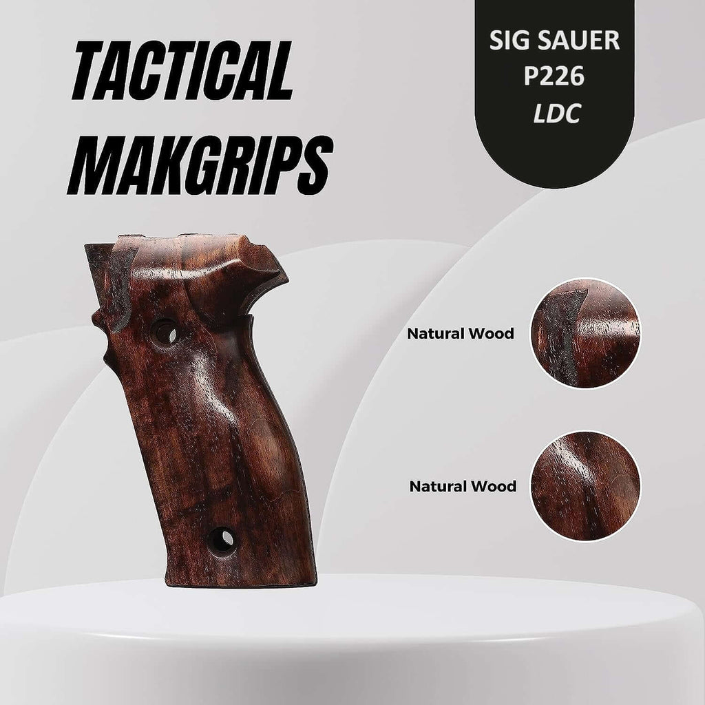 Compatible with Sig Sauer P226 LDC II and LDC 2 Walnut Wood Grips