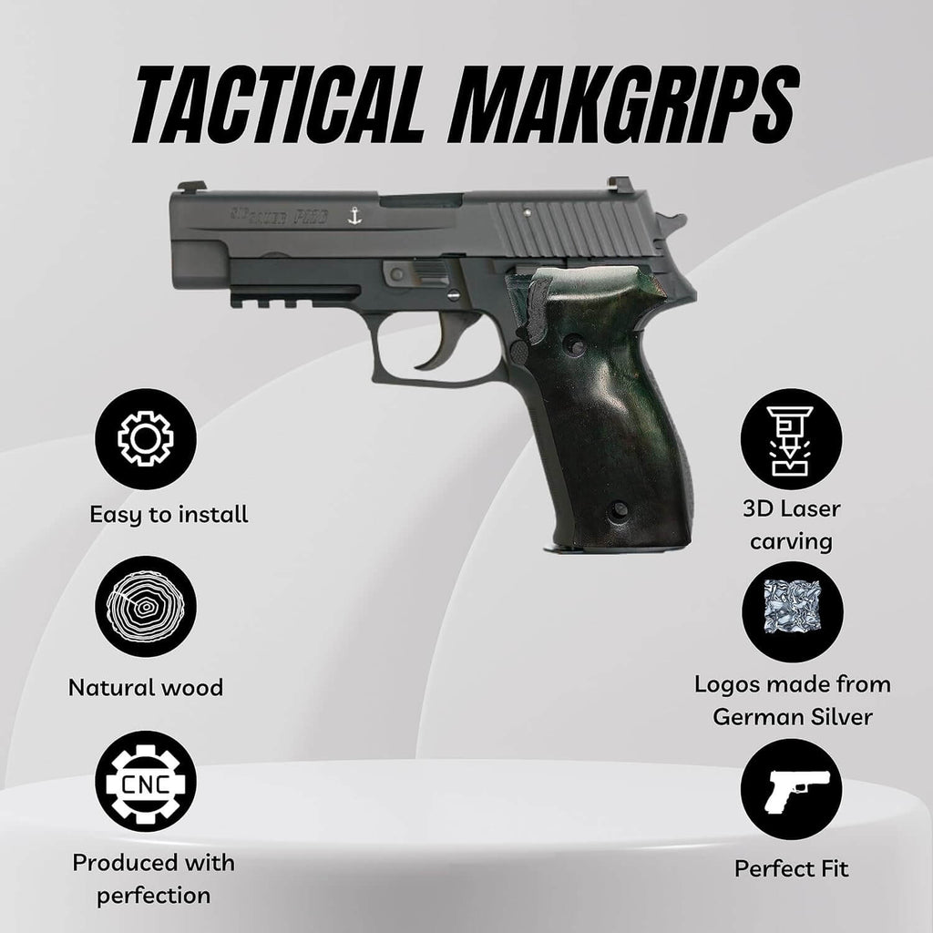 Compatible with Sig Sauer P226 LDC II and LDC 2 Walnut Wood Grips