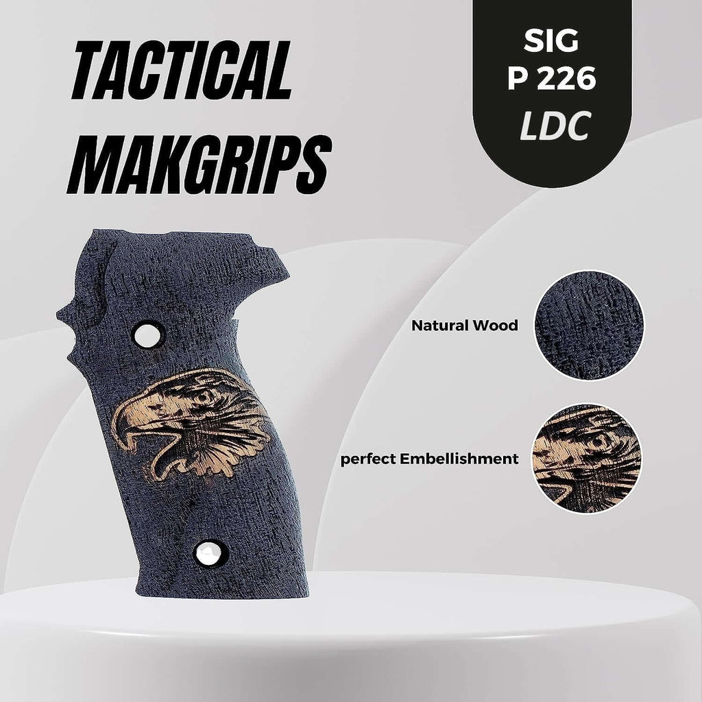 Compatible with Sig Sauer P226 LDC II and LDC 2 Walnut Wood Grips