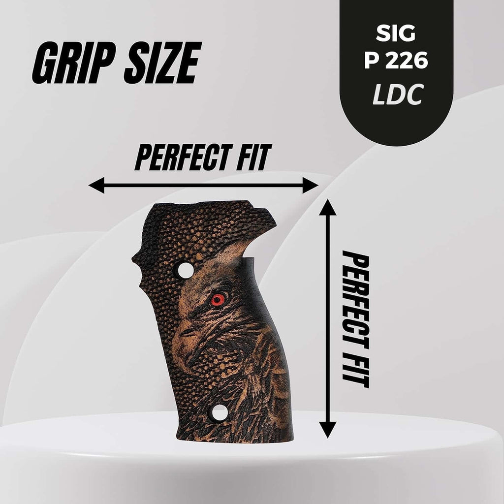 Compatible with Sig Sauer P226 LDC II and LDC 2 Walnut Wood Grips