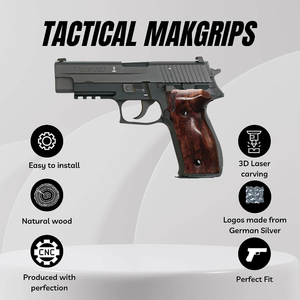 Compatible with Sig Sauer P226 LDC II and LDC 2 Walnut Wood Grips