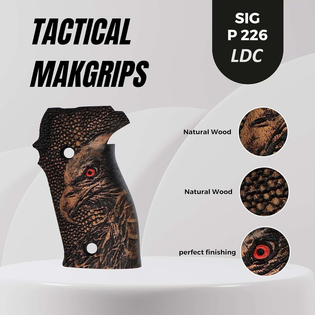 Compatible with Sig Sauer P226 LDC II and LDC 2 Walnut Wood Grips