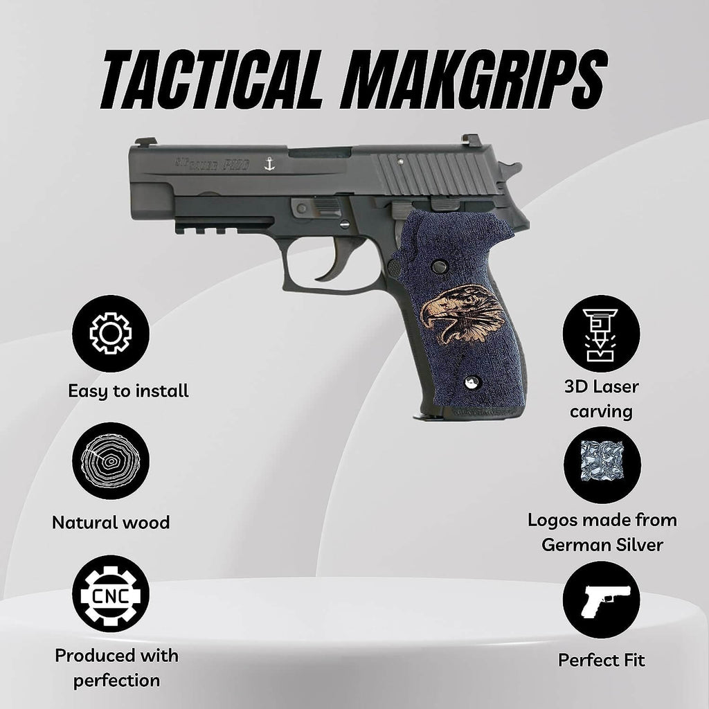 Compatible with Sig Sauer P226 LDC II and LDC 2 Walnut Wood Grips