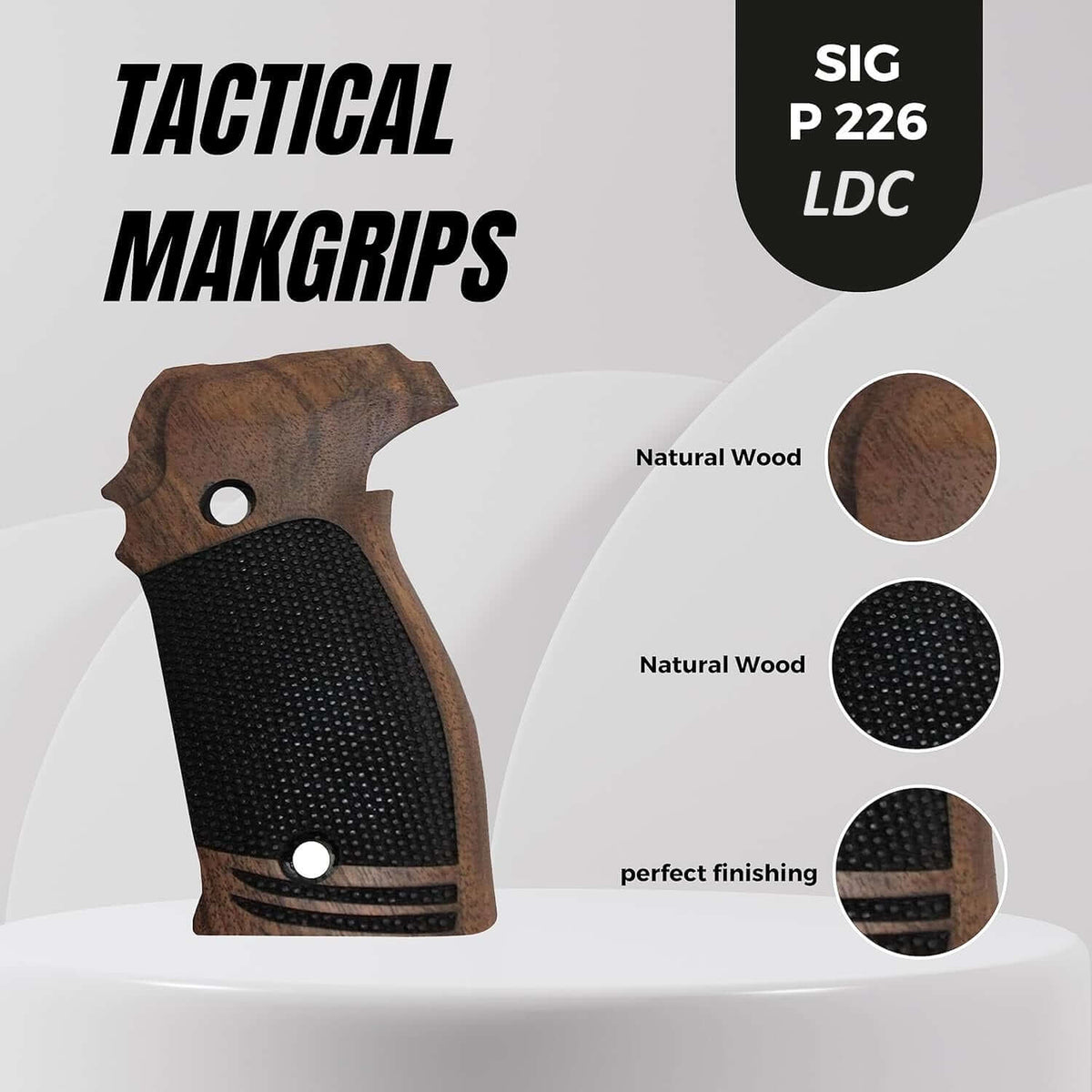 Compatible with Sig Sauer P226 LDC II and LDC 2 Walnut Wood Grips