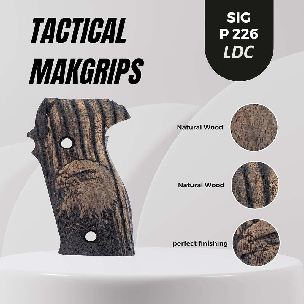 Compatible with Sig Sauer P226 LDC II and LDC 2 Walnut Wood Grips