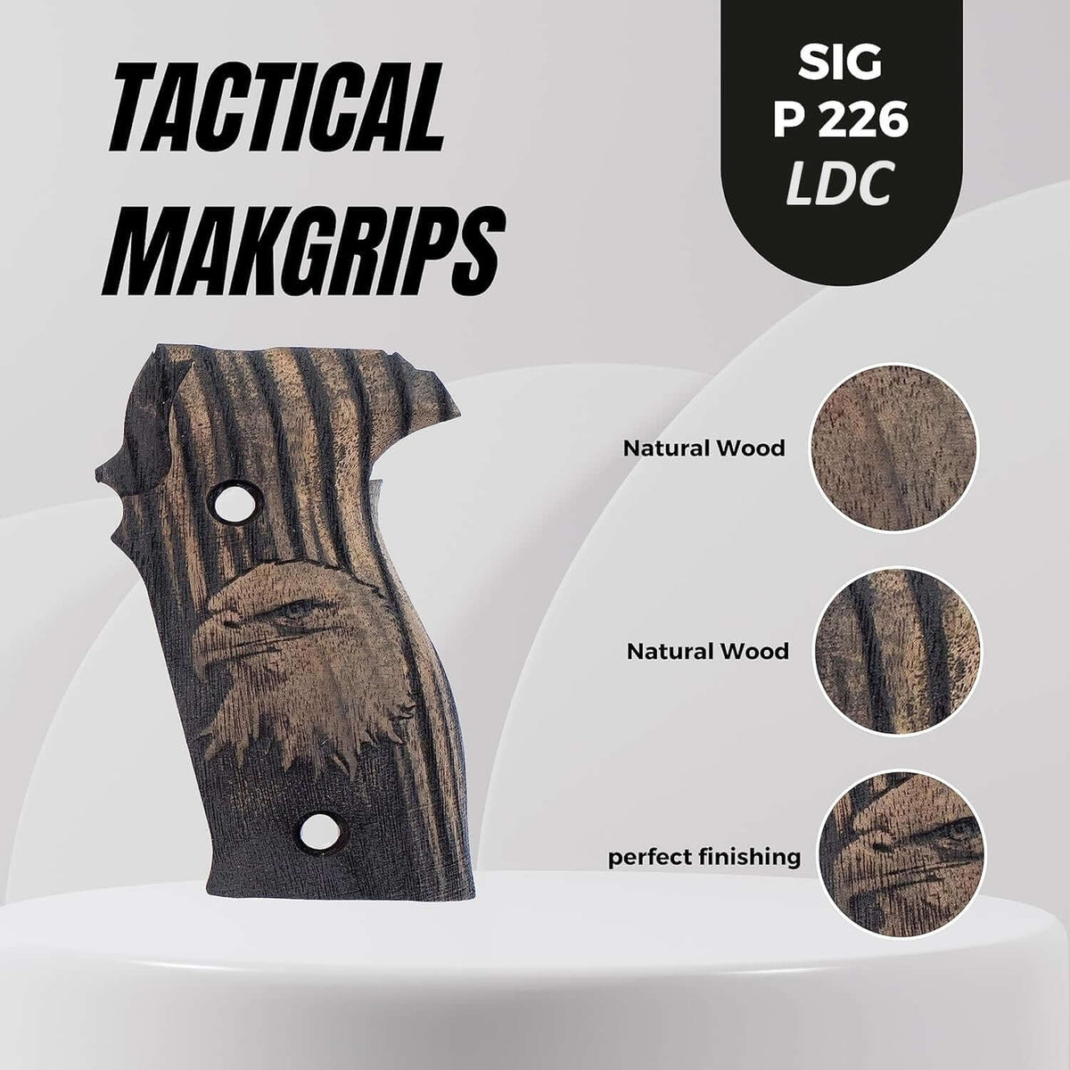 Compatible with Sig Sauer P226 LDC II and LDC 2 Walnut Wood Grips
