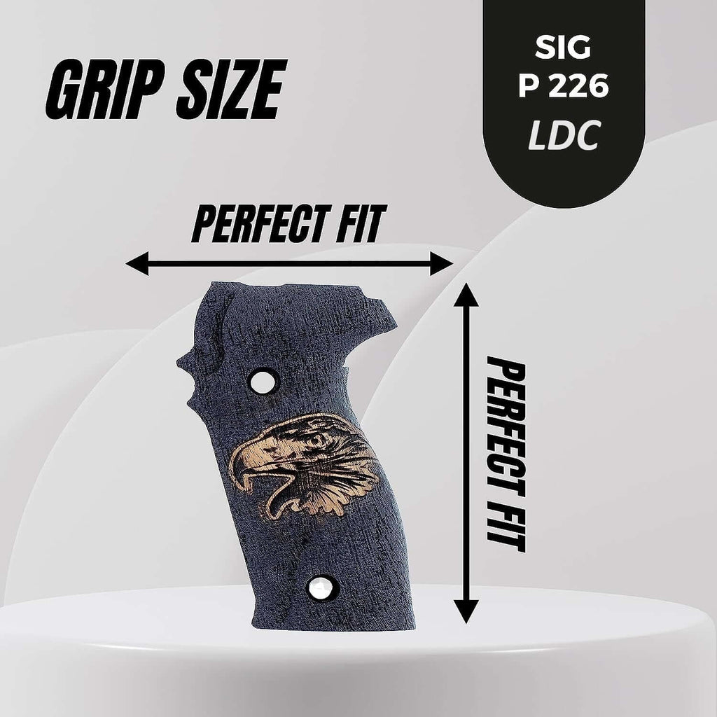 Compatible with Sig Sauer P226 LDC II and LDC 2 Walnut Wood Grips