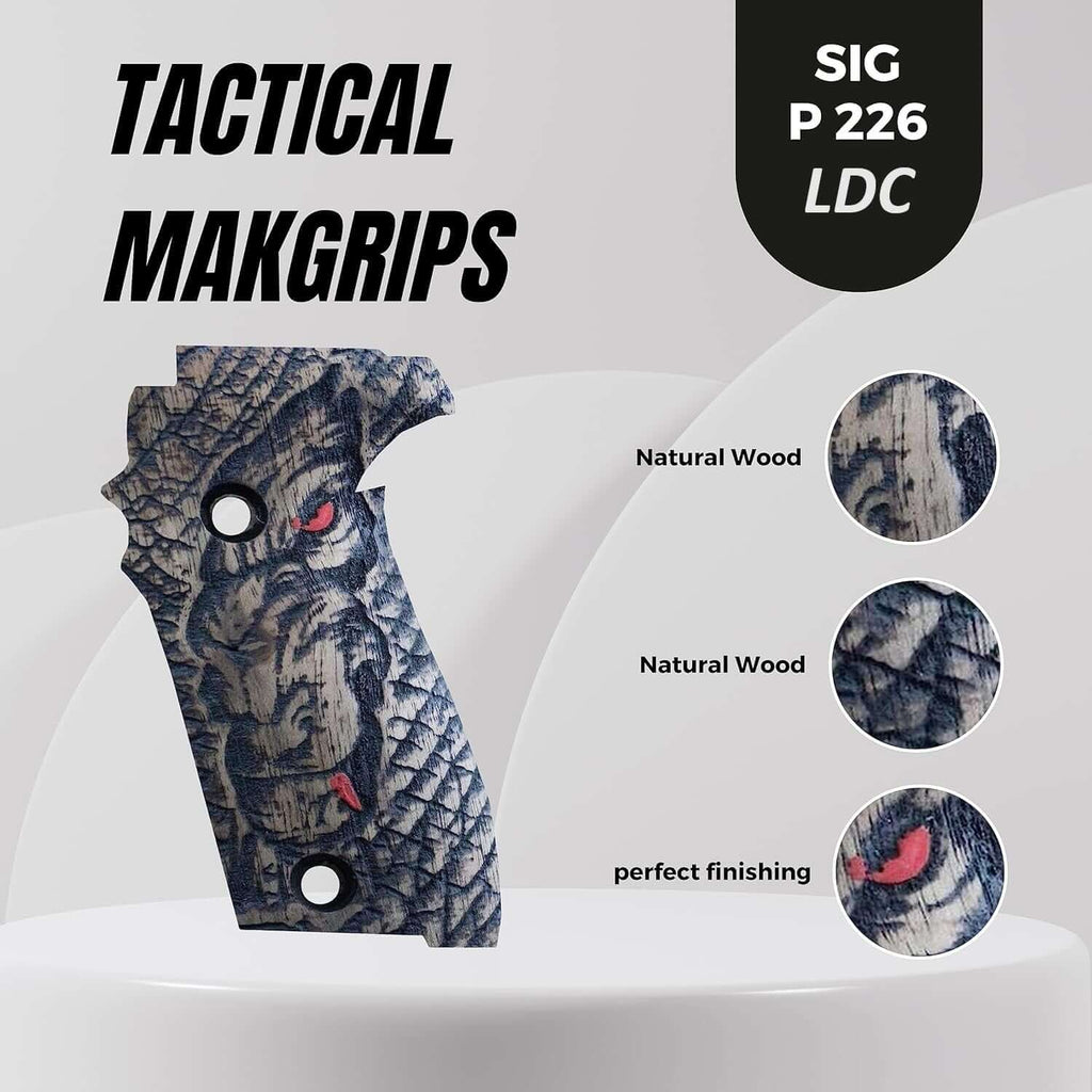 Compatible with Sig Sauer P226 LDC II and LDC 2 Walnut Wood Grips