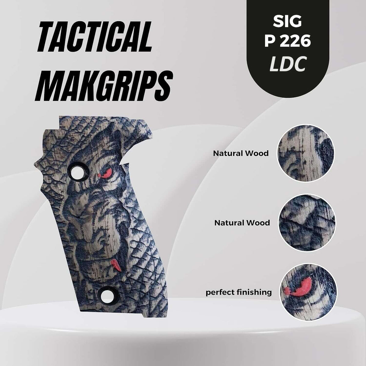 Compatible with Sig Sauer P226 LDC II and LDC 2 Walnut Wood Grips
