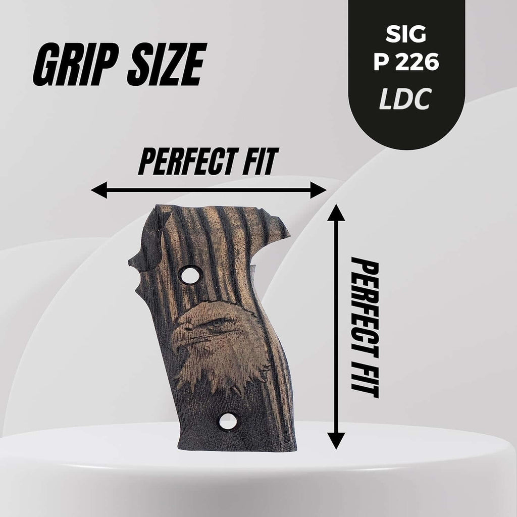 Compatible with Sig Sauer P226 LDC II and LDC 2 Walnut Wood Grips