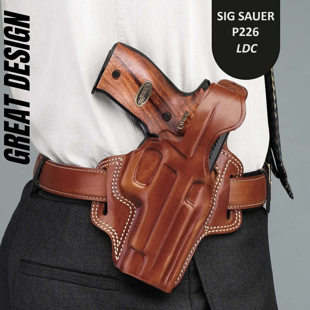 Compatible with Sig Sauer P226 LDC II and LDC 2 Walnut Wood Grips