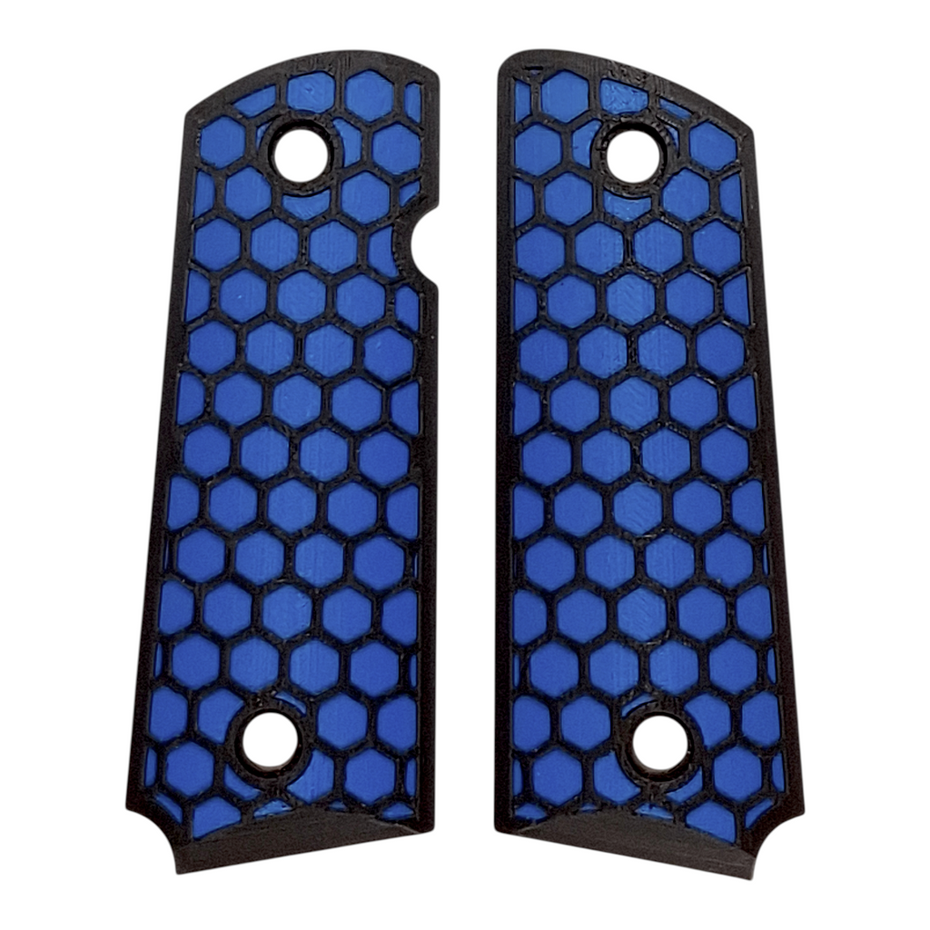 Blue & Black Honeycomb Printed 1911 Grips (Compact)