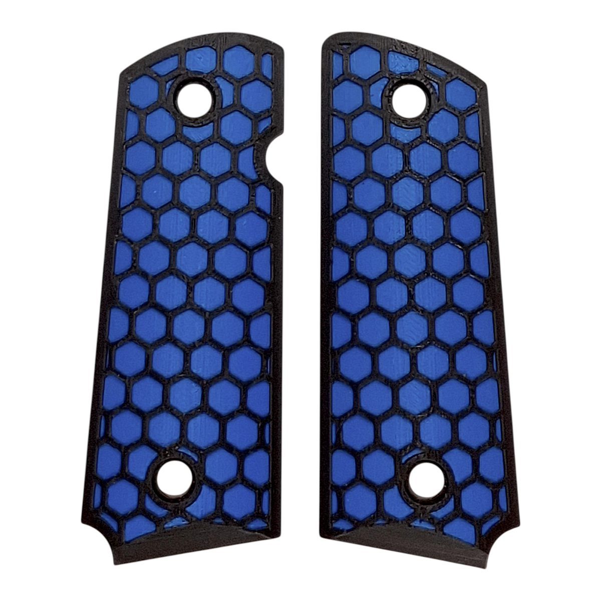 Blue & Black Honeycomb Printed 1911 Grips (Compact)