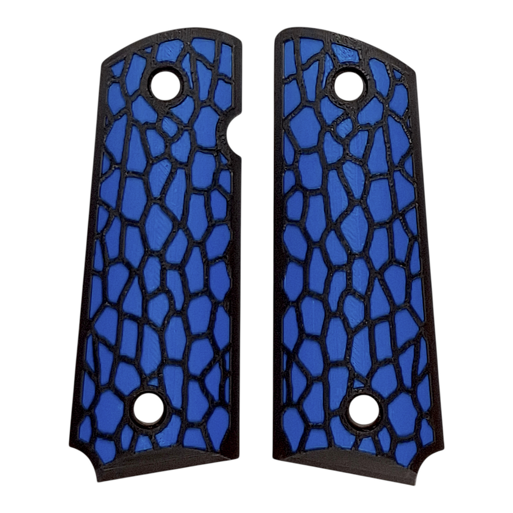Blue & Black Reptile Printed 1911 Grips (Compact)