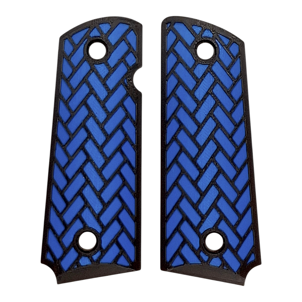 Blue & Black Weave Printed 1911 Grips (Compact)