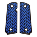Blue & Black Weave Printed 1911 Grips (Compact)