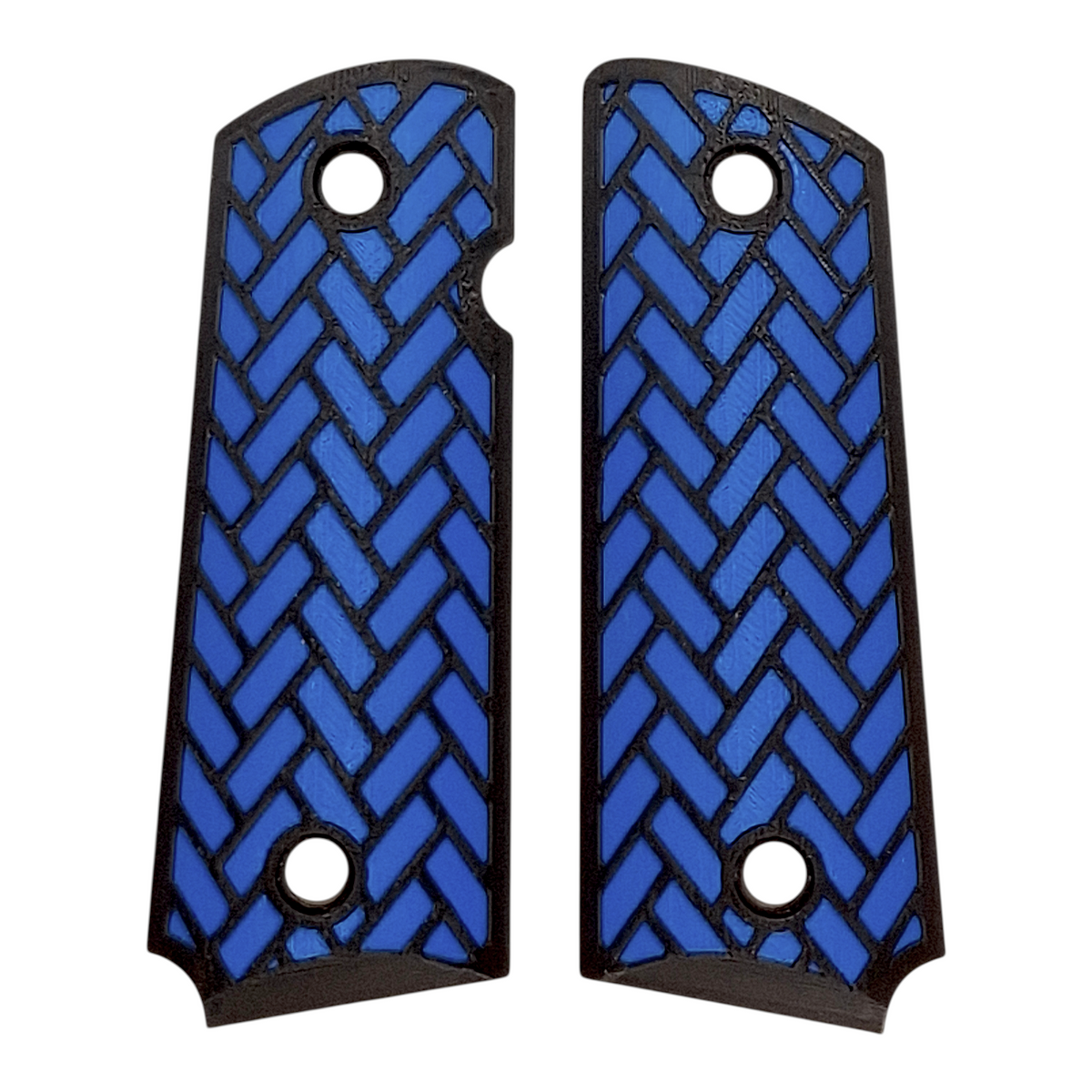 Blue & Black Weave Printed 1911 Grips (Compact)