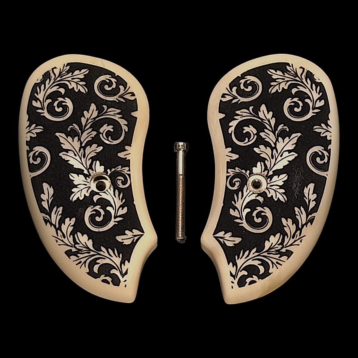Genuine Giraffe Bone Floral Inked Extended Bond Arms Derringer Grips