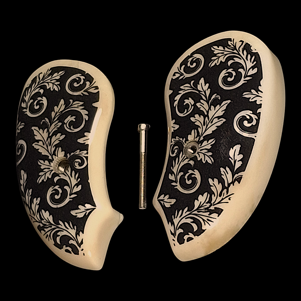 Genuine Giraffe Bone Floral Inked Extended Bond Arms Derringer Grips