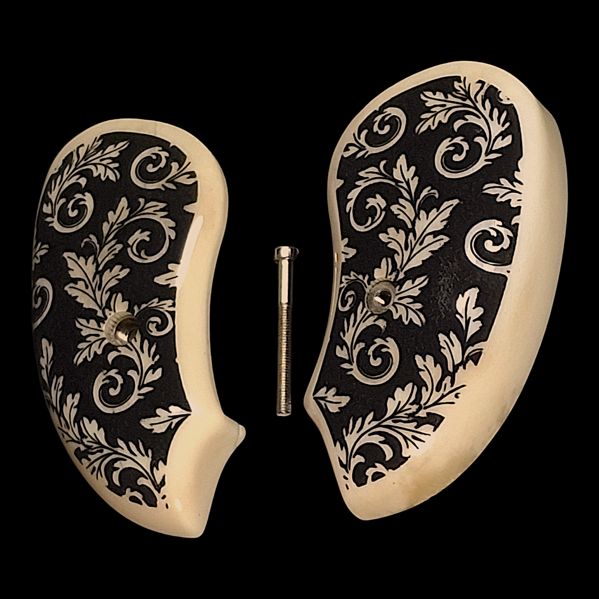 Genuine Giraffe Bone Floral Inked Extended Bond Arms Derringer Grips