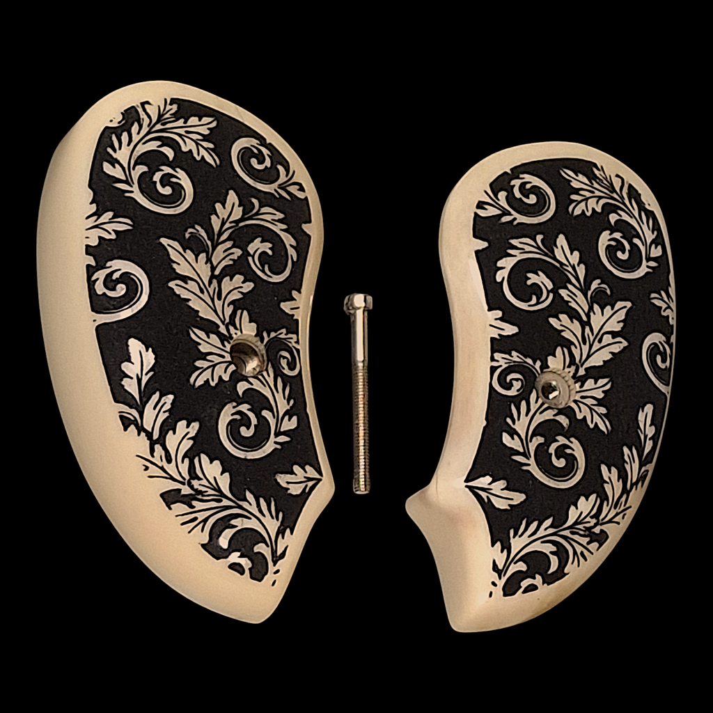 Genuine Giraffe Bone Floral Inked Extended Bond Arms Derringer Grips