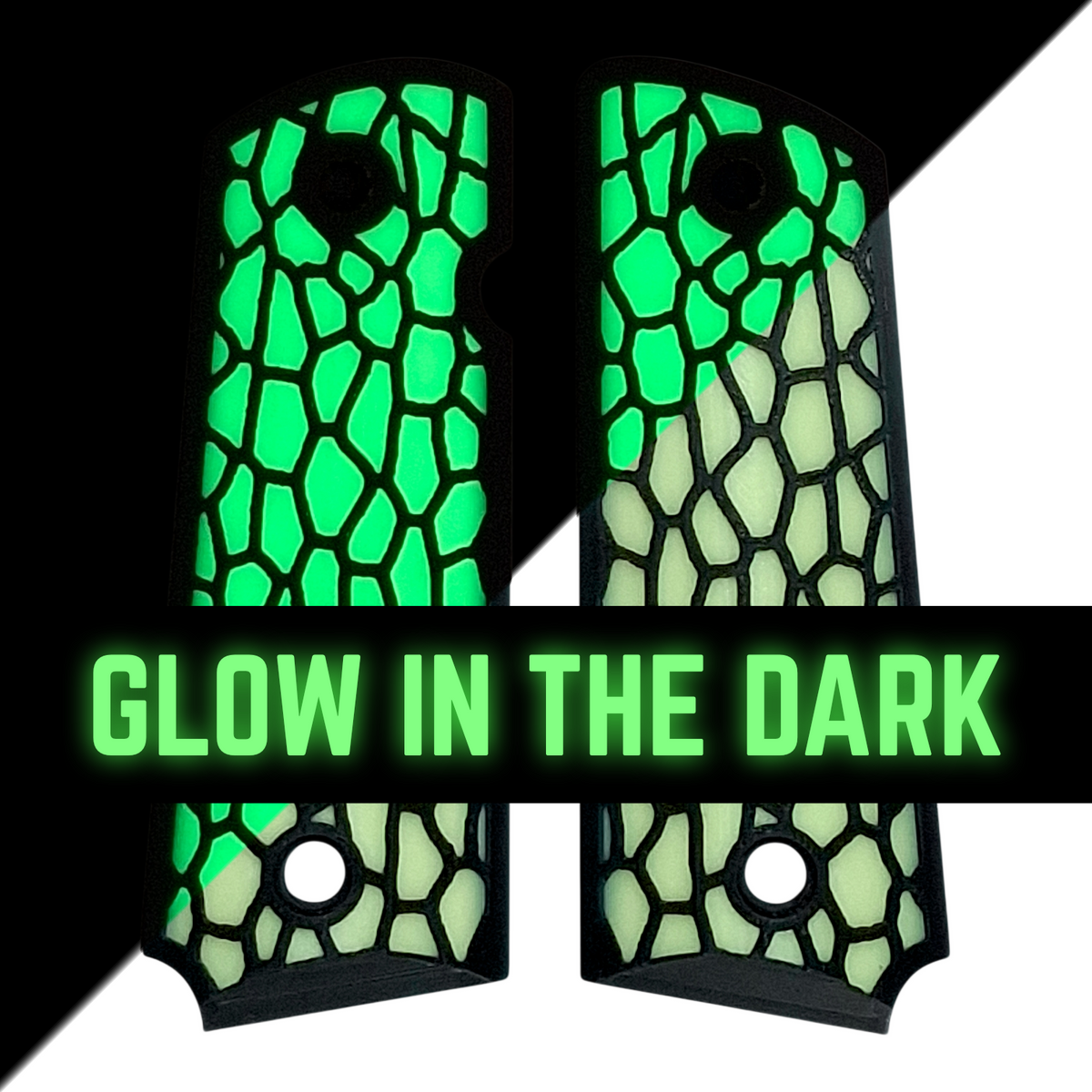 Glow in the Dark Reptile Printed 1911 Grips (Compact)